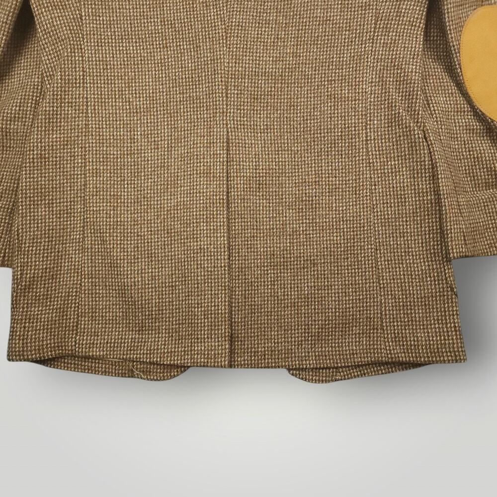 Vtg 80s Ivy Style Tweed Wool Barleycorn Sport Coat Mens 40R Elbow Patch Pocket - Picture 12 of 12